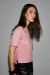 COLENA Kadın Organik Pamuklu Bisiklet Yaka Oversize Fit Kısa Kollu Pembe T-Shirt