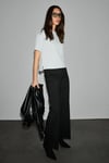 COLENA Kadın Organik Pamuklu Bisiklet Yaka Oversize Fit Kısa Kollu Gri T-Shirt