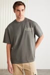 COLIBRI Basic Oversize Gri Tekli T-Shirt
