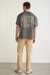 COLIBRI Basic Oversize Gri Tekli T-Shirt
