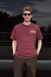 COLIBRI Erkek Ön Arka Baskı Detaylı Oversize Kısa Kollu Bisiklet Yaka Organik Pamuklu Kiremit Rengi T-Shirt