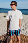 COPACABANA Erkek Ön Arka Baskı Detaylı %100 Organik Pamuk Oversize Kısa Kollu Beyaz T-Shirt