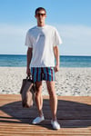 COPACABANA Erkek Ön Arka Baskı Detaylı %100 Organik Pamuk Oversize Kısa Kollu Beyaz T-Shirt