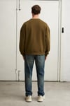 COYOTES Erkek Bisiklet Yaka Kangru Cepli Organik Pamuk Regular Fit Koyu Haki Sweatshirt