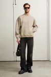COYOTES Erkek Bisiklet Yaka Kangru Cepli Organik Pamuk Regular Fit Açık Haki Sweatshirt