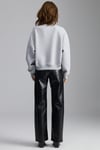 Daleska Kadın Organik Pamuklu Yumuşacık Önü Kesikli Baskılı Yuvarlak Yaka Grimelanj Sweatshirt