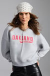 Daleska Kadın Organik Pamuklu Yumuşacık Önü Kesikli Baskılı Yuvarlak Yaka Grimelanj Sweatshirt