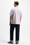 DAPPERLY Erkek Ön Baskı Ve Nakış Detaylı Organik Pamuk Bisiklet Yaka Regular Fit Lila T-Shirt
