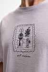 DAPPERLY Erkek Ön Baskı Ve Nakış Detaylı Organik Pamuk Bisiklet Yaka Regular Fit Lila T-Shirt