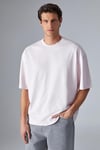 DAZMANN Erkek Oversize Fit Bisiklet Yaka Kısa Kollu %100 Organik Pamuk Pembe T-Shirt