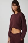 DEWANNA Kadın Uzun Kollu Crop Bordo Eşofman Takımı