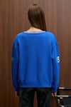 DIVINE Kadın V Yakalı Nakış Ve Patch Detaylı Mavi Sweatshirt