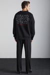 DOMAGOJ Erkek Pamuk Yuvarlak Yaka Siyah Sweatshirt