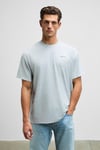 DRAGON Erkek Göğsü Ve Sırtı Baskılı %100 Organik Pamuk Oversize Fit Bisiklet Yaka Grimelanj T-Shirt
