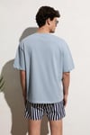 DUNNO Erkek %100 Organik Pamuk Yuvarlak Yakalı Regular Fit Mavi T-Shirt