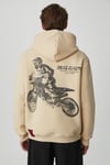 EDGAR Erkek Yumuşacık Kapüşonlu Oversize Bej Sweatshirt