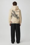 EDGAR Erkek Yumuşacık Kapüşonlu Oversize Bej Sweatshirt