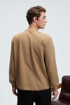 EDMUND Erkek Kolu Baskılı Eteği Lastik Ve Stoperli Bisiklet Yaka Vizon Sweatshirt