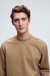 EDMUND Erkek Kolu Baskılı Eteği Lastik Ve Stoperli Bisiklet Yaka Vizon Sweatshirt