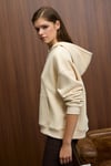ELYRA Kadın Oversize Dikiş Detaylı Kapüşonlu Vizon Sweatshirt
