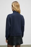 ENDORA Kadın Yumuşak Polarlı Kumaşlı Yakası Fermuarlı Regular Lacivert Sweatshirt
