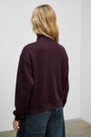 ENDORA Kadın Yumuşak Polarlı Kumaşlı Yakası Fermuarlı Regular Bordo Sweatshirt