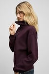 ENDORA Kadın Yumuşak Polarlı Kumaşlı Yakası Fermuarlı Regular Bordo Sweatshirt