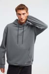 EPIC Erkek Yumusaçık Kumaşlı Nakış Detaylı Kapüşonlu Kordonlu Regular Açık Gri Sweatshirt