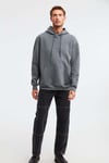 EPIC Erkek Yumusaçık Kumaşlı Nakış Detaylı Kapüşonlu Kordonlu Regular Açık Gri Sweatshirt