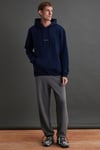 EPIC Erkek Yumusaçık Kumaşlı Nakış Detaylı Kapüşonlu Kordonlu Regular Lacivert Sweatshirt