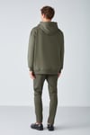 EPIC Erkek Yumusaçık Kumaşlı Nakış Detaylı Kapüşonlu Kordonlu Regular Haki Sweatshirt