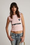EPONA Kadın Yumuşak Ve Esnek Kumaşlı Baskı Detaylı Pembe T-Shirt