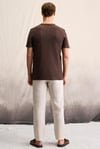 ERMAC Erkek Hakim Yaka Düğmeli Kısa Kol Koyu Kahverengi T-Shirt