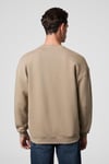 Ernest Erkek Organik Pamuklu Yumuşacık Baskı Detaylı Bisiklet Yaka İçi Polarlı Bej Sweatshirt