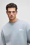 Ernest Erkek Organik Pamuklu Yumuşacık Baskı Detaylı Bisiklet Yaka İçi Polarlı Açık Gri Sweatshirt