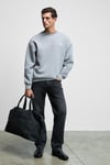 Ernest Erkek Organik Pamuklu Yumuşacık Baskı Detaylı Bisiklet Yaka İçi Polarlı Açık Gri Sweatshirt