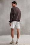 Ernest Erkek Organik Pamuklu Yumuşacık Baskı Detaylı Bisiklet Yaka İçi Polarlı Kahverengi Sweatshirt