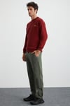 ERNEST Erkek Yumuşacık İçi Polarlı Baskı Detaylı Organik Pamuk Oversize Bordo Sweatshirt