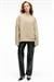 ESME Kadın Oversize Yuvarlak Yakalı Kol Ucu Ve Etek Ucu Manşetli Taş Rengi Sweatshirt