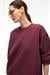ESME Kadın Oversize Yuvarlak Yakalı Kol Ucu Ve Etek Ucu Manşetli Bordo Sweatshirt