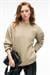 ESME Kadın Oversize Yuvarlak Yakalı Kol Ucu Ve Etek Ucu Manşetli Taş Rengi Sweatshirt