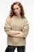 ESME Kadın Oversize Yuvarlak Yakalı Kol Ucu Ve Etek Ucu Manşetli Taş Rengi Sweatshirt