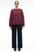 ESME Kadın Oversize Yuvarlak Yakalı Kol Ucu Ve Etek Ucu Manşetli Bordo Sweatshirt