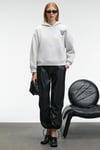 EVANTIA Kadın Baskılı Oversize Kapüşonlu Nakış Detaylı Kanguru Cep Grimelanj Sweatshirt
