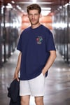 EXOTIC Erkek %100 Organik Pamuklu Baskı Detaylı Rahat Kalıp Lacivert T-Shirt