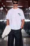 FARID Erkek %100 Organik Pamuklu Baskı Detaylı Yuvarlak Yaka Regular Fit Beyaz T-Shirt