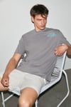 FARID Erkek %100 Organik Pamuklu Baskı Detaylı Yuvarlak Yaka Regular Fit Gri T-Shirt