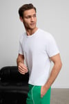 FAYON Erkek Yumuşak Ve Esnek Kumaşlı Organik Pamuklu Yuvarlak Yakalı Beyaz T-Shirt