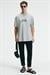 FEAST Erkek %100 Pamuk Oversize Fit Baskılı Kısa Kollu Yuvarlak Yakalı Açık Gri T-Shirt