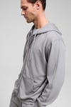 GAGE Erkek Kapüşonlu Metal Kuş Gözü Detaylı Fermuarlı Kordonlu Cepli Gri Sweatshirt